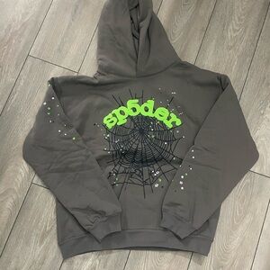 Gray Hoodie with Spider Graphic